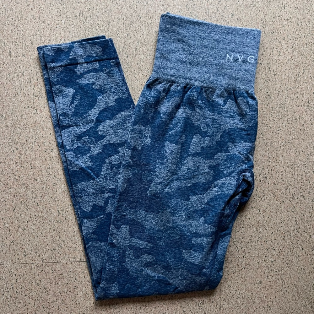 NVGTN Camo Leggings - Slate Blue